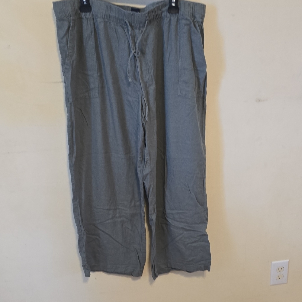 GAP Wide Leg Drawstring Pants - Gray
